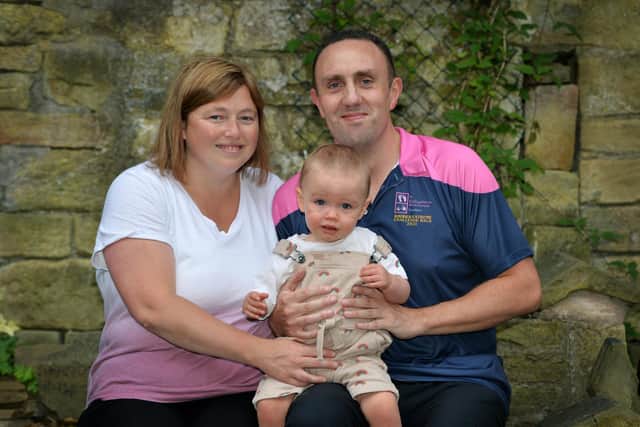 Gaynor and Ben with their son.