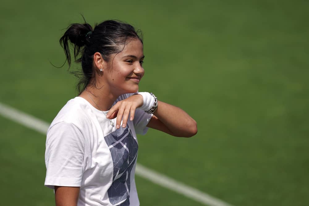 Emma Raducanu is second up on centre court today (Picture: PA)