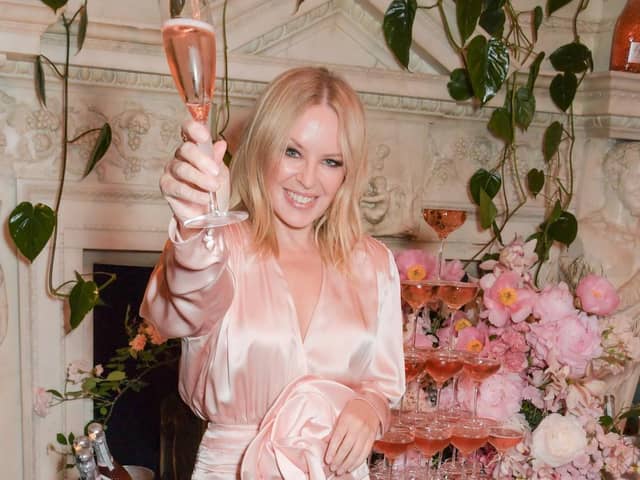 Princess of Pop Kylie Minogue celebrates the second birthday of her pink Prosecco