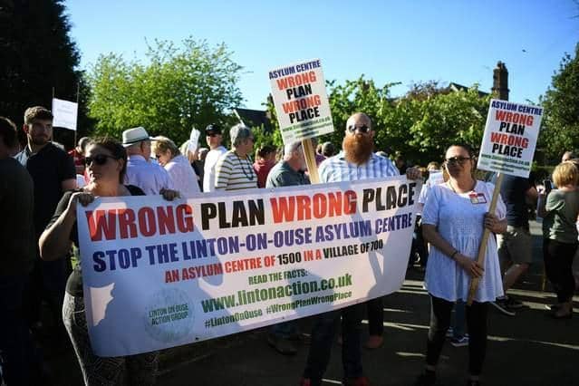 Villagers have been protesting against plans for an asylum seeker centre in Linton-on-Ouse