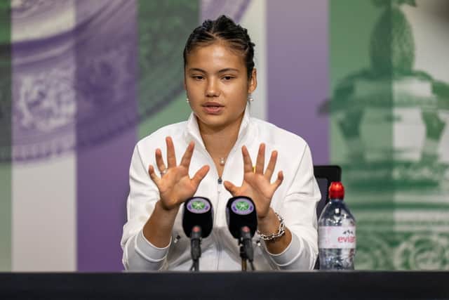Great Britain's Emma Raducanu during a press conference following her defeat to Caroline Garcia. Picture: PA