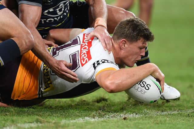 Rhys Kennedy touches down against North Queensland Cowboys. (Picture: Getty Images)