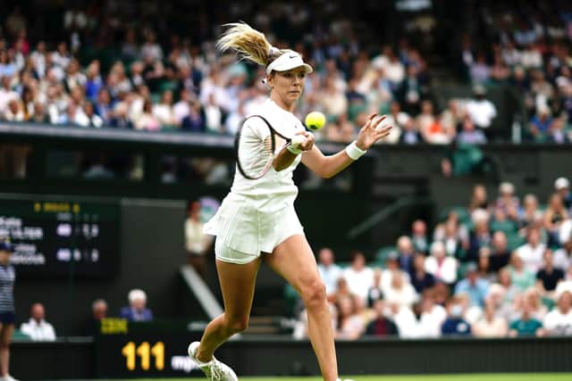 GREAT DAY: Katie Boulter on her to a second round victory against Karolina Pliskova at Wimbledon. Picture: Aaron Chown/PA
