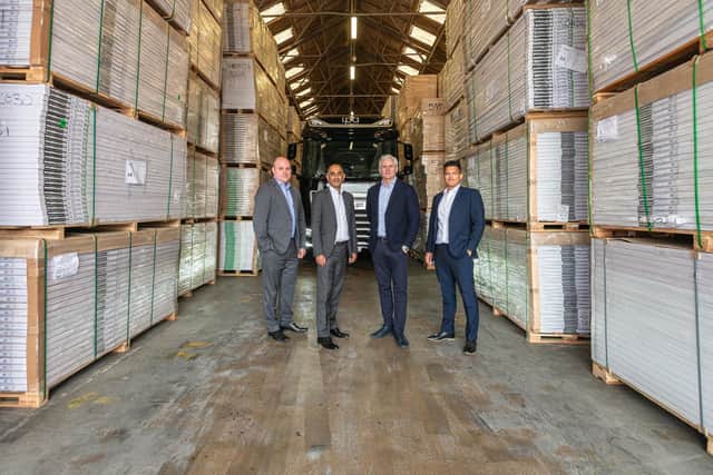 (l-r) Richard Weston, Tariq Javaid, Stuart Gordon and Sandip Khroud pictured at LPD Doors in Leeds. (Photo by Matt Wilkinson/Anthony Devlin Photography)