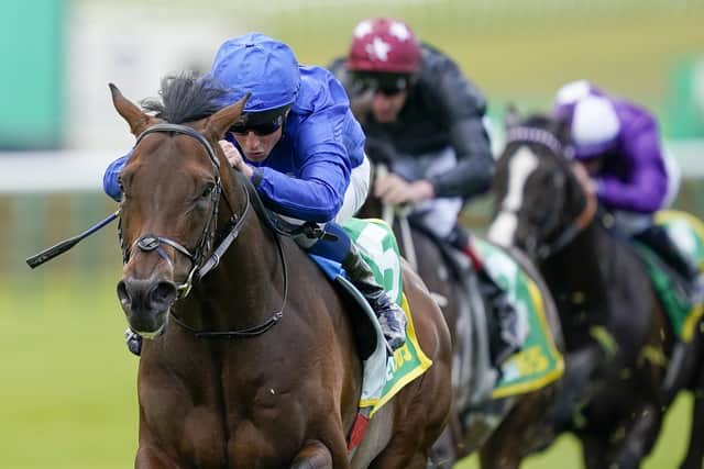 Next best: William Buick rides Native Trail in the Eclipse at Sandown today. (Photo by Alan Crowhurst/Getty Images)