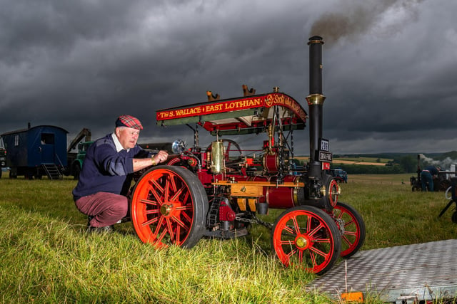 Thomas Wallace, of East Lothian, Scotland, with his 4 inch scale Burrell Traction Engine, built in 2012.