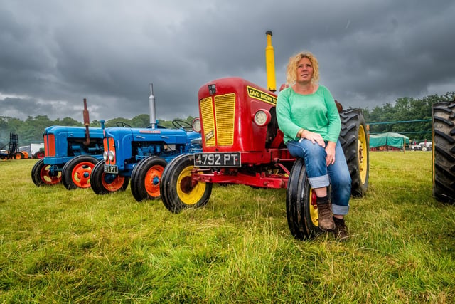 Helen Charlton, of Hutton Rudby near Yarm, on a David Brown 950 vintage tractor.