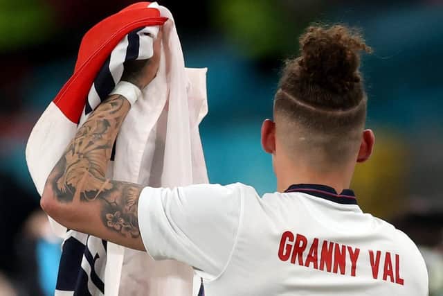 BOND: Kalvin Phillips pays tribute to his grandmother Val immediately after helping England to their first European Championship final