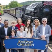 Cast members for The Railway Children Return World Premiere at Oakworth Station on the Keighley and Worth Valley Railway to be taken to Keighley PIcture House to view the film.. Picture Tony Johnson