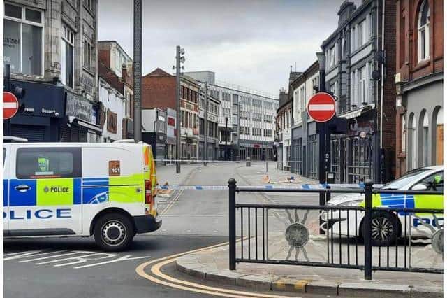 Large parts of Doncaster city centre have been cordoned off