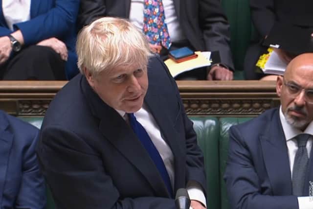 Boris Johnson speaking at Prime Minister's Questions.