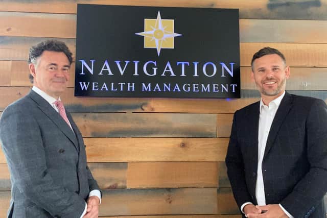 (L-R) Martin Baltazar with Navigation Wealth’s chief executive Matt Hammond.