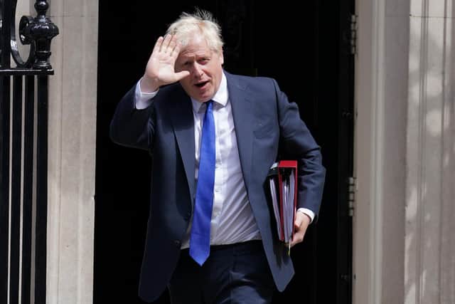 Prime Minister Boris Johnson departs 10 Downing Street, Westminster, London, to attend Prime Minister's Questions at the Houses of Parliament.