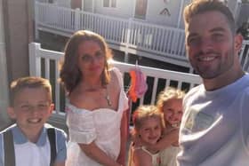 Jessica Sloane with her fiance Conor Waddington and three children