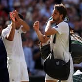 Novak Djokovic leads the applause for British No 1 Cameron Norrie after their men’s singles semi-final win at Wimbledon. Picture: Ryan Pierse/Getty Images