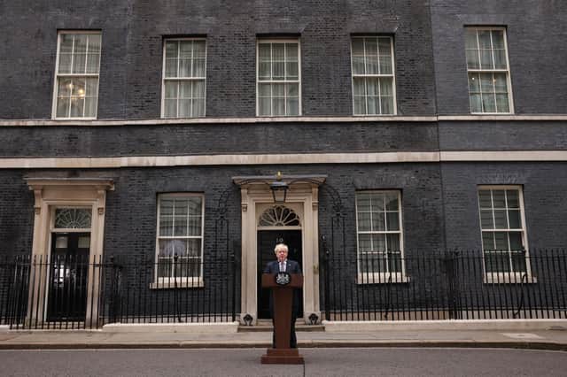 Prime Minister Boris Johnson took aim at his colleagues - branding them eccentrics with a herd mentality - as he addressed the nation in his resignation speech on the cobbles of Downing Street.