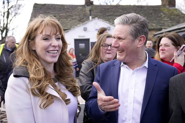 Labour Leader Sir Keir Starmer and Deputy Leader Angela Rayner at the launch of of Labour's 2022 local election campaign at The Brown Cow, Burrs Country Park, Bury, Greater Manchester.
