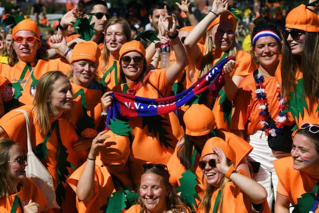 Dutch fans in the fanzone in Sheffield