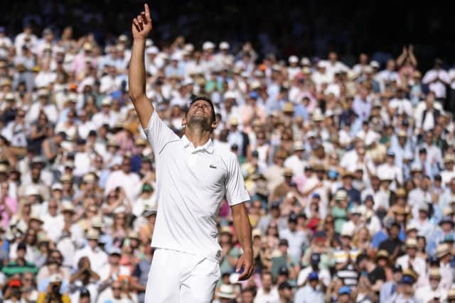 Serbia's Novak Djokovic celebrates beating Australia's Nick Kyrgios. (AP Photo/Kirsty Wigglesworth)