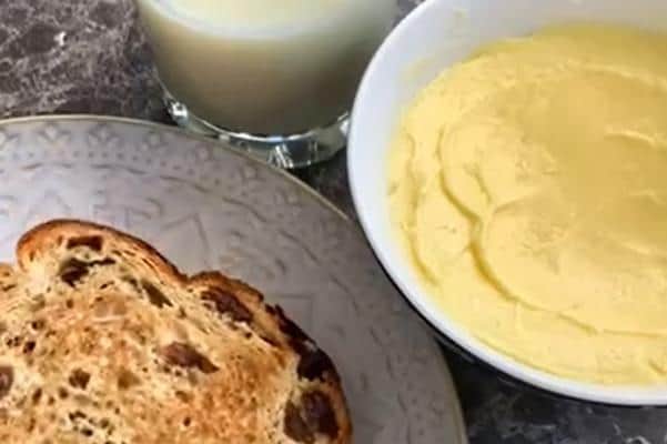 TikTok-er filthy_little_snacks shows how to make your own butter