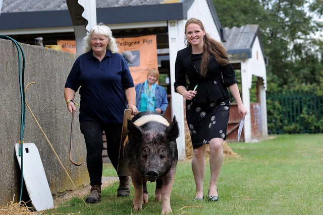 Pig class stewart Georgina Watson with her mother Tricia Hodgson