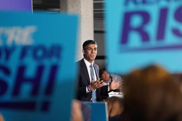 Rishi Sunak speaking at the launch of his campaign to be Conservative Party leader and Prime Minister. Photo: Stefan Rousseau/PA Wire