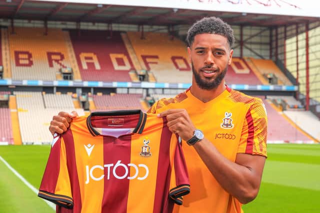 Welcome home: Sheffield-born Vadaine Oliver is back in Yorkshire with Bradford City. (Picture: Bradford City)