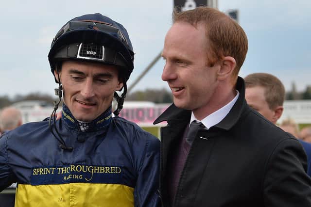 Successful team: Jockey Danny Tudhope and trainer David O'Meara. Picture: Anna Gowthorpe/PA Wire