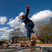 Campaigners have been battling to save Norton's half pipe, as seen in the background (pictured is Ryan Swain, who is leading the campaign)