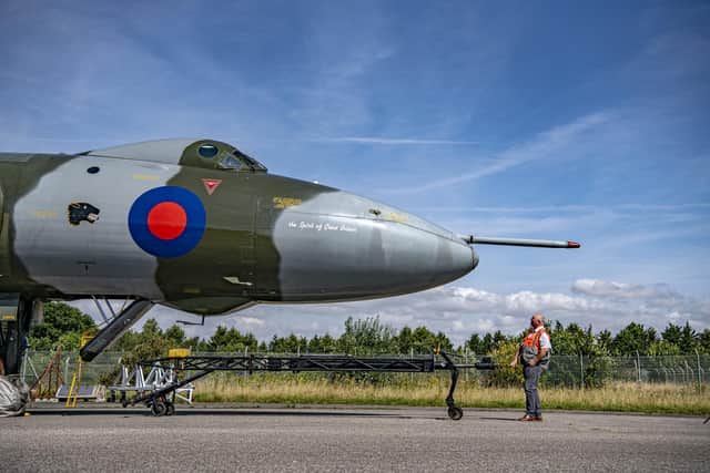 The Vulcan is now based in a hangar at the airport