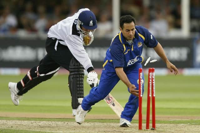 NEW FAD: Warwickshire's Neil Smith is run out by Surrey's Adam Hollioake during the final of the Twenty20 Cup at Trent Bridge in July 2003. Picture: Paul Gilham/Getty Images