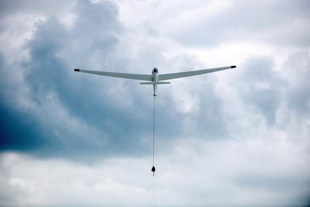 A glider is winched into the air Picture: Bruce Rollinson