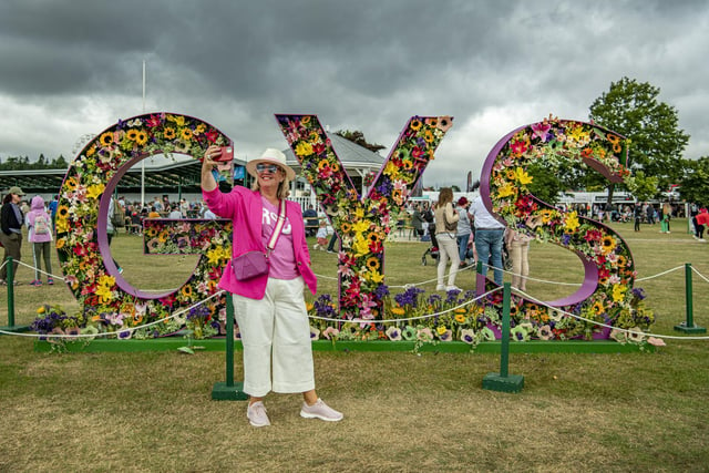 Anne Powley photographs the GYS floral display.