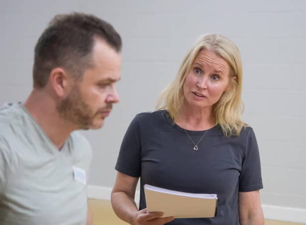 Kate Hampson in rehearsals for The Coppergate Woman, York Theatre Royal's community production