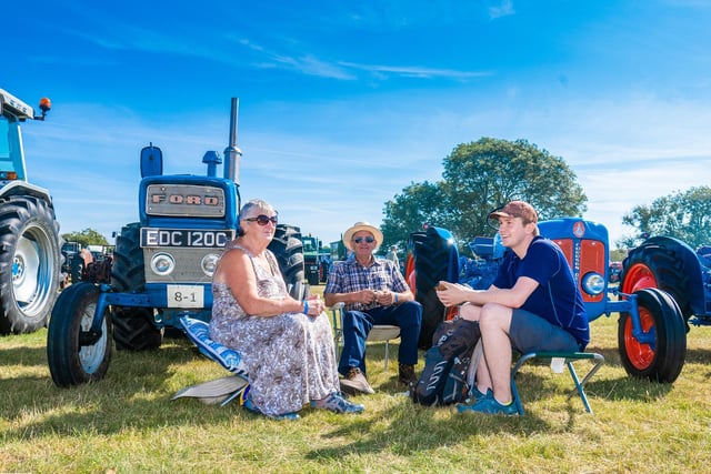 Jan and Malc Binks, of Ripon with their son Matthew, sat next to their 300 Ford Tractor.