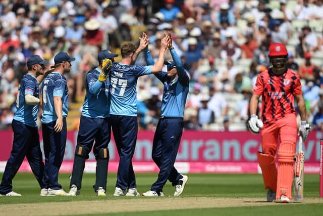 MATCH ACTION: Yorkshire lost to rivals Lancashire at T20 Finals Day. Picture: Getty Images.