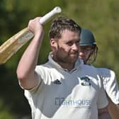 MAIN MAN: Otley's Alex Atkinson smashed 196 not out  for the Aire-Wharfe Division One leaders against Ilkley. Picture: Steve Riding.
