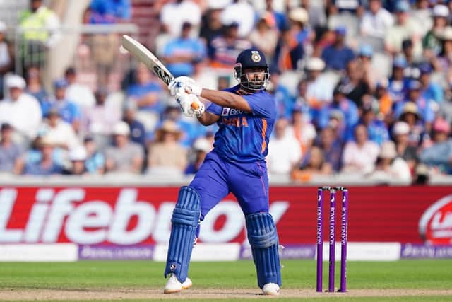 Best yet: Rishabh Pant scored his maiden ODI century and eventually reached 125 not out as India battled back to claim a series-clinching five-wicket win over England at Old Trafford. Picture: Mike Egerton/PA