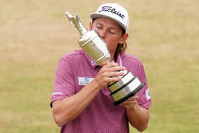 Victory kiss: Australia's Cameron Smith celebrates with The Claret Jug after winning The Open at the Old Course, St Andrews. Picture: Jane Barlow/PA Wire.