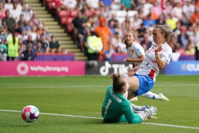 Super sub': Netherlands' Romee Leuchter scored two late goals against the Swiss. Picture: Zac Goodwin/PA Wire.