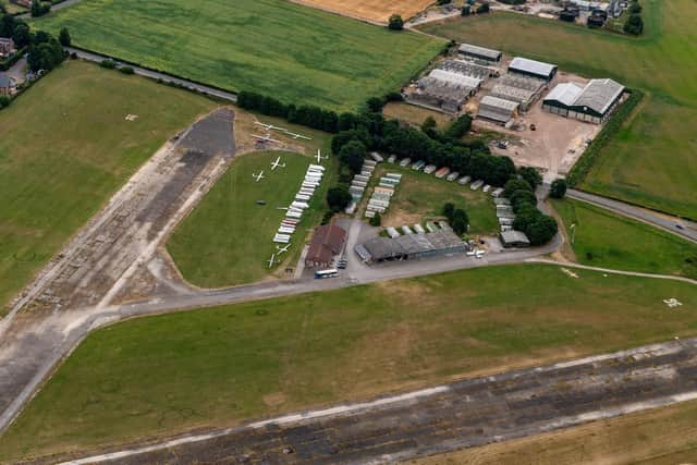 The former RAF Pocklington - a WW2 bomber base now used by Wolds Gliding Club