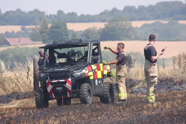 Yorkshire firefighters dealing with one of the "multiple incidents" around Yorkshire during the heatwave [Image: South Yorkshire Fire and Rescue]