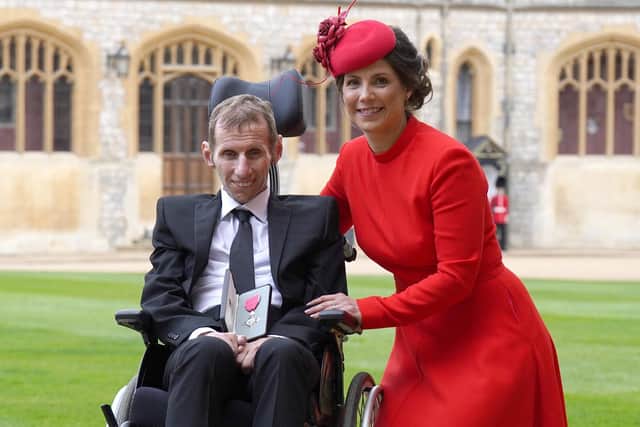 LINDSEY BURROW: Rob's wife and and full-time carer, right, has called on the Government to support people with MND and provide more funding for research into the disease. Picture: Getty Images.