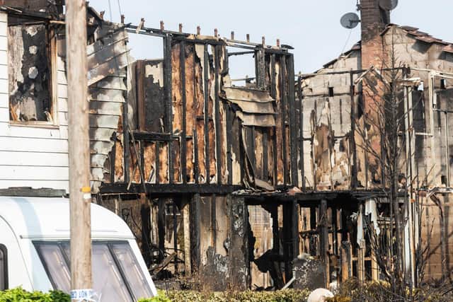 It is believed the fire started when children living at one of the pre-fab houses started a fire between the garden shed and the boundary fence just after 3.30pm on Tuesday