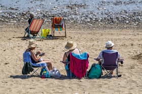 Sunbathers on Bridlington beach on Tuesday (July 19)