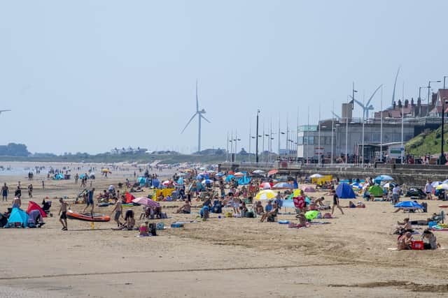 Bridlington beach on the hottest day of the year