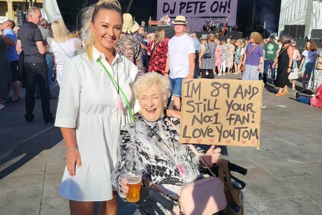 Sheila and her granddaughter at the Piece Hall