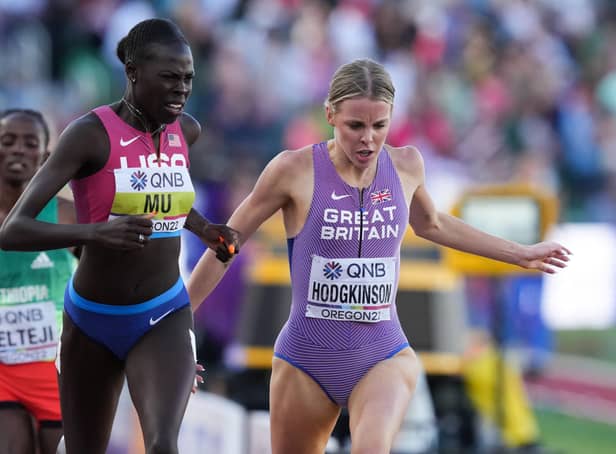 EDGED OUT: Keely Hodgkinson is just beaten to the gold medal in the 800m final at the World Athletics Championships at Hayward Field, Oregon Picture: Martin Rickett/PA