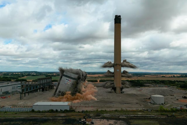 The last remaining structures at the former coal-fired power station were blown down on the morning of Sunday, July 24.