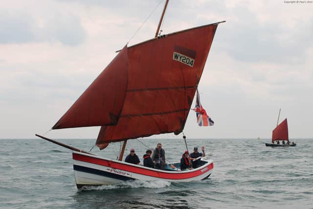 Whitby sailing coble Providence takes the wind at the festival. Photo courtesy of Paul L Arro